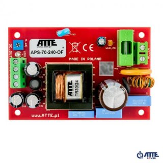 ATTE APS-70-240-OF zasilacz sieciowy SMPS, Vin 230VAC, Vout 24VDC, Iout 3A, Pout 72W moduł do zabudowy