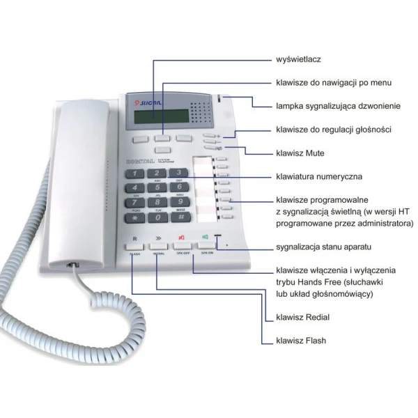 CTS-102.HT-GR SLICAN Telefon systemowy wyświetlacz LCD 2-liniowy 1151-154-960
