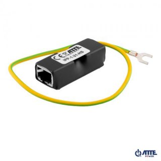 ATTE IPP-1-21-HS ogranicznik przepięć ochronnik przepięciowy Gigabit Ethernet 10/100/1000 Mbps oraz PoE PASSIVE / 802.3af / 802.3at