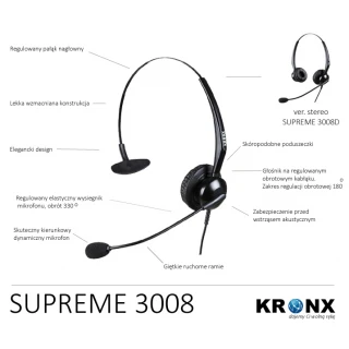 Słuchawka nagłowna KRONX SUPREME 3008