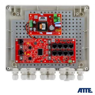 ATTE Zestaw IP-8-20-L2 switch do 8 kamer IP, w obudowie zewnętrznej ABOX-L2